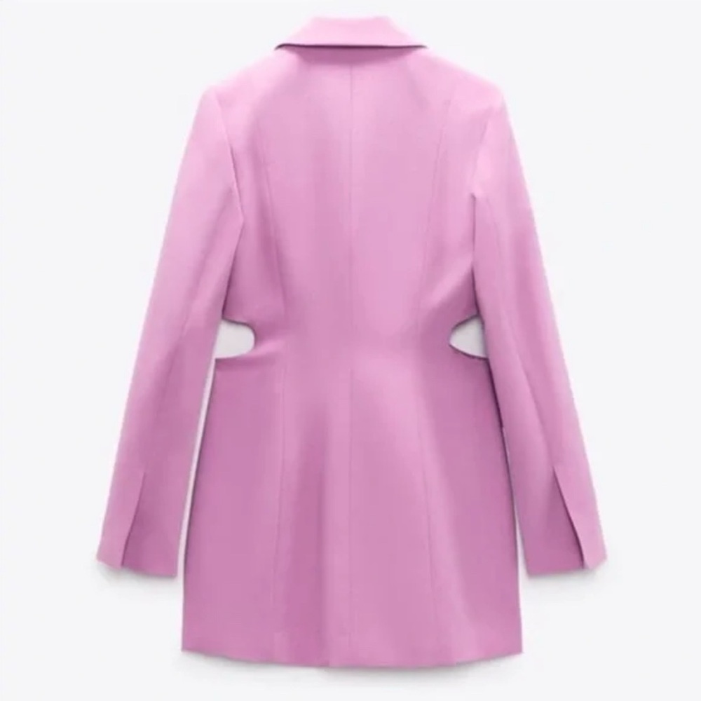 🔆 Zara Purple Cutout Blazer with Notched Lapels and Tailored Fit - Size Small - Picture 3 of 8